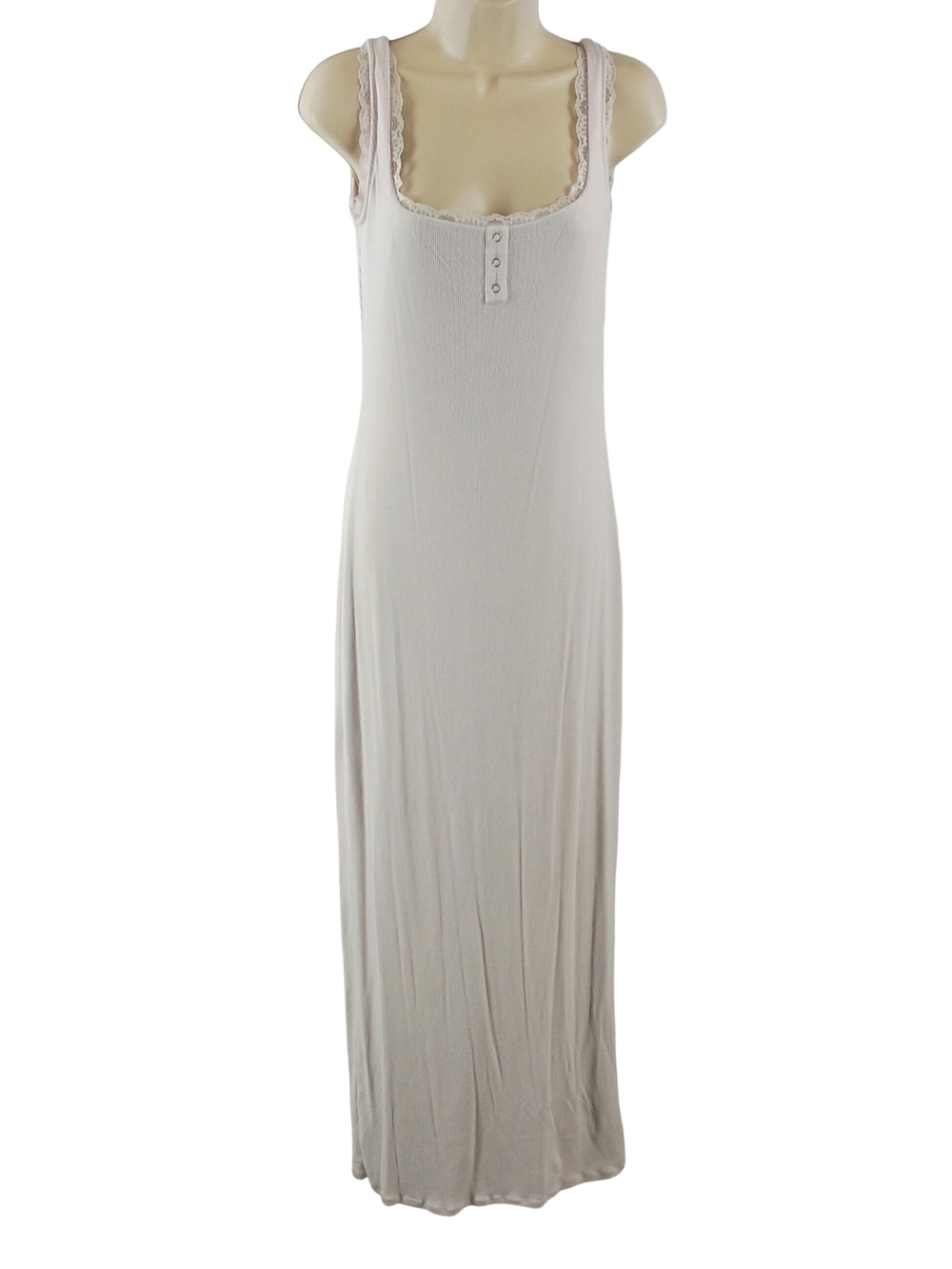 Popilush Lace-Trim Maxi Slip Dress in Pale Pink - Picture 4 of 11